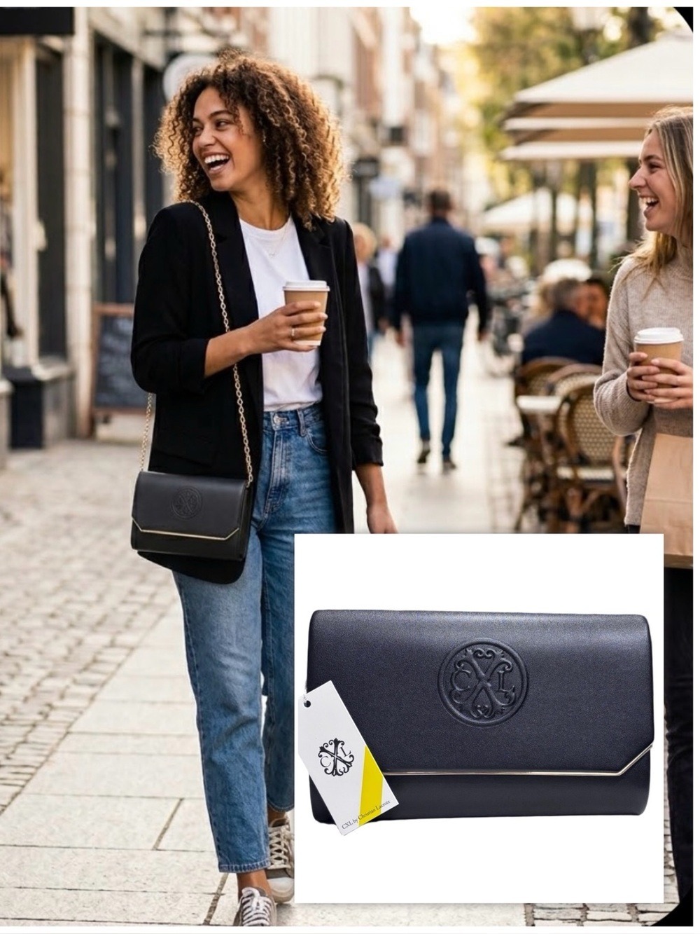 Christian Lacroix Madison Smith Black Clutch/Crossbody